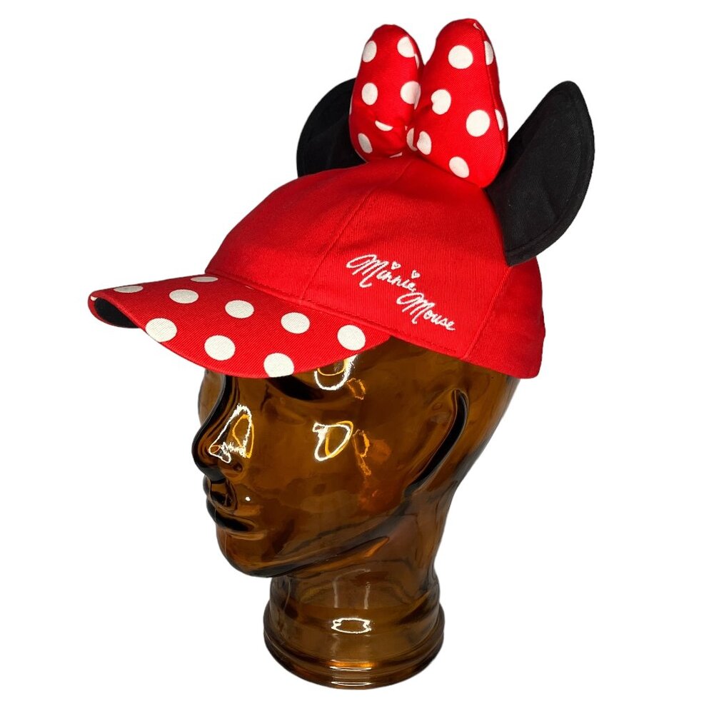 Disney Parks Youth‎ Girls Minnie Mouse Red Polka Dot Plush Ears Baseball Hat Cat